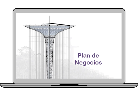 pantalla con la portada de un plan de negocios